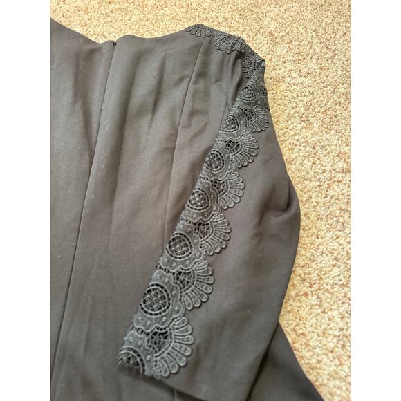 TALBOTS Women's Dress, Black, Elegant Crochet sleeve cutouts; size 8; Black; NWT - Picture 8 of 15